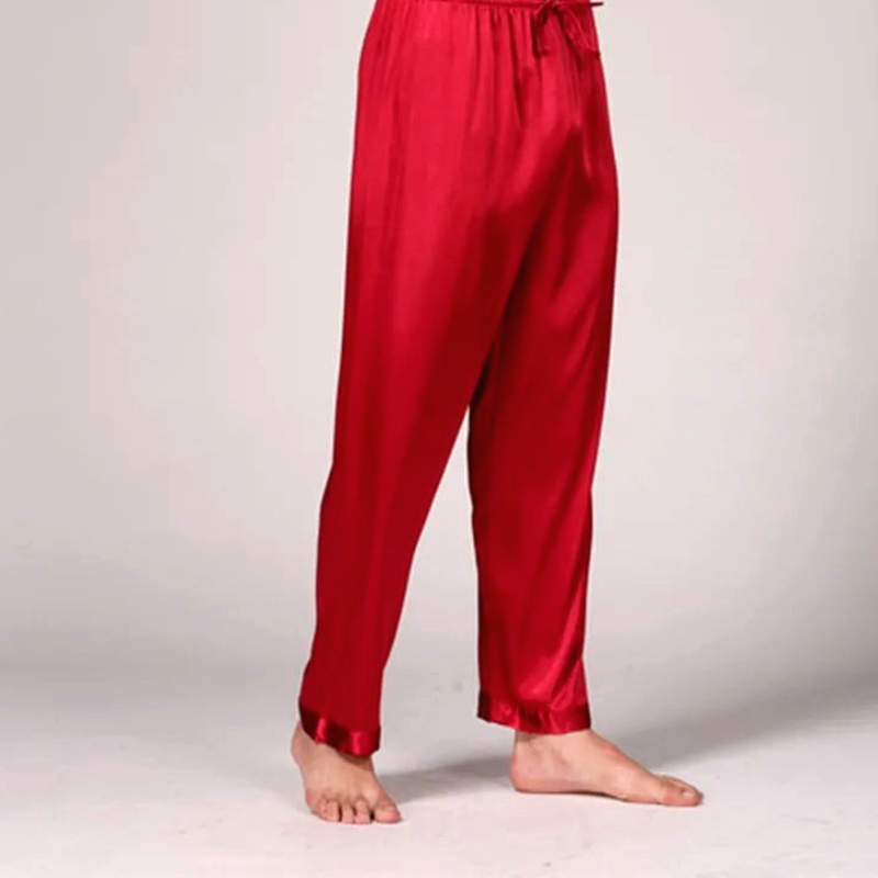 Pantalon Pyjama Homme Satin Lisse Uni