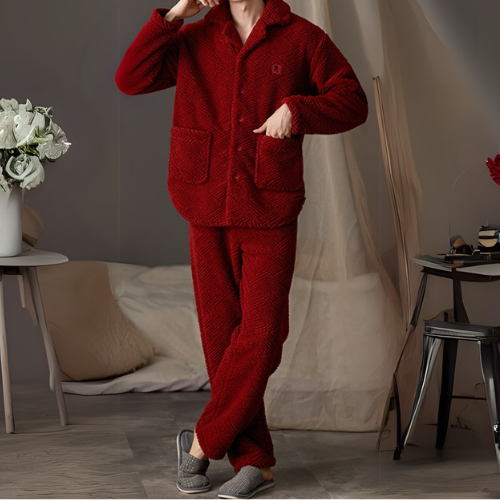 Pyjama Homme Chemise Rouge Ecarlate 2