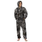 Pyjama Homme Grenouillere Gris Noir Cendre