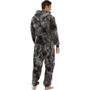 Pyjama Homme Grenouillere Gris Noir Cendre 5