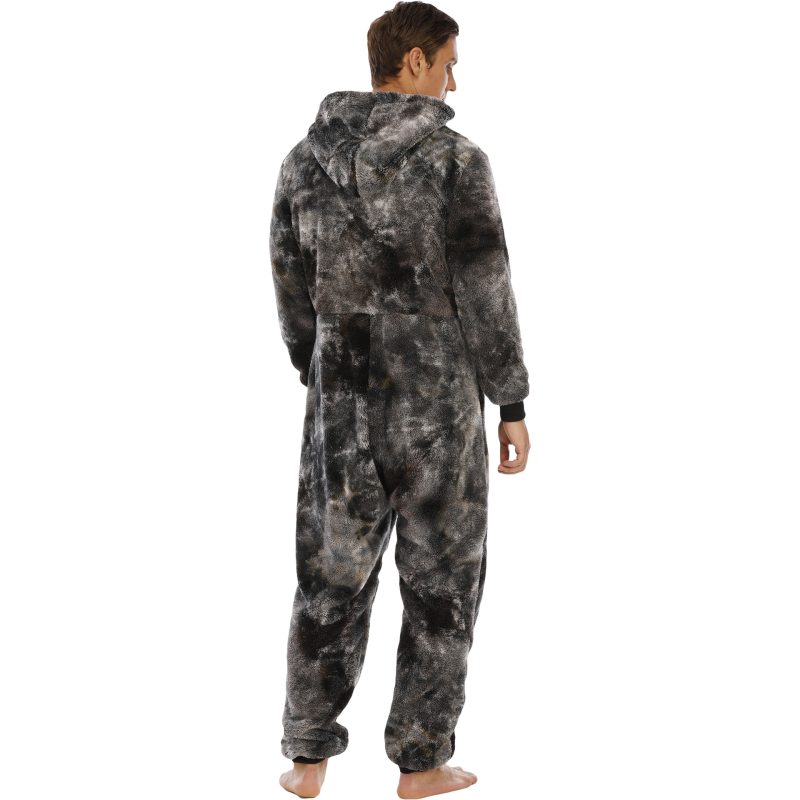 Pyjama Homme Grenouillere Gris Noir Cendre 5