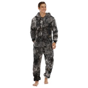 Pyjama Homme Grenouillere Gris Noir Cendre 6