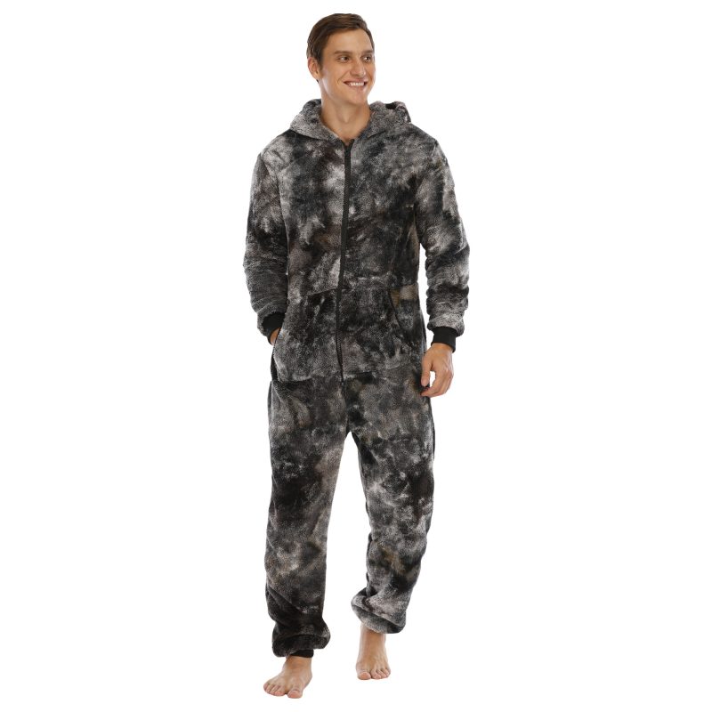 Pyjama Homme Grenouillere Gris Noir Cendre 6