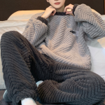 Pyjama Homme Polaire Chaud Gris Brume 4
