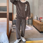 Pyjama Homme Polaire Marron Terre