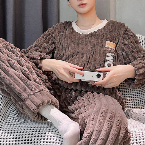 Pyjama Homme Polaire Marron Terre 2