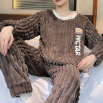 Pyjama Homme Polaire Marron Terre 3
