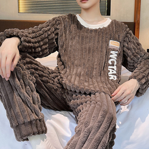 Pyjama Homme Polaire Marron Terre 3