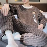 Pyjama Homme Polaire Marron Terre 4