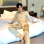 Pyjama Homme Satin Beige Sable Lunaire