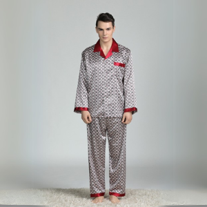 Pyjama Homme Satin Classe Motifs Ronds 4