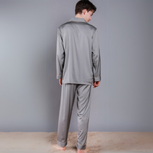 Pyjama Homme Satin Gris Argente Sanctuaire 2