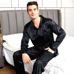 Pyjama Homme Satin Noir Economie 3