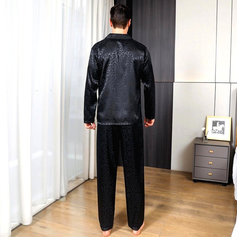 Pyjama Homme Satin Noir Economie 4