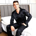 Pyjama Homme Satin Noir Minuit