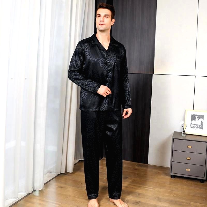 Pyjama Homme Satin Noir Minuit 2