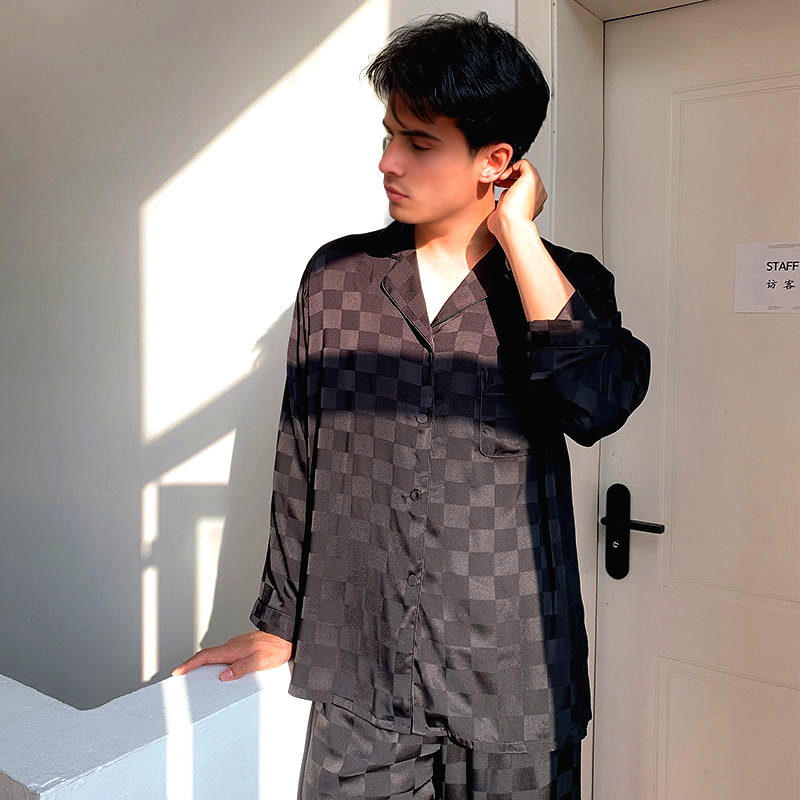 Pyjama Homme Satin Noir Minuit 2