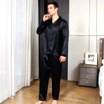 Pyjama Homme Satin Noir Minuit 3