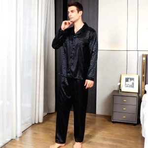 Pyjama Homme Satin Noir Minuit 3
