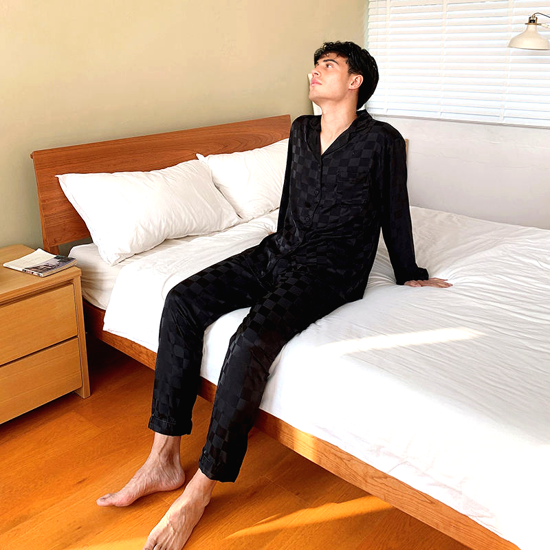 Pyjama Homme Satin Noir Minuit 4