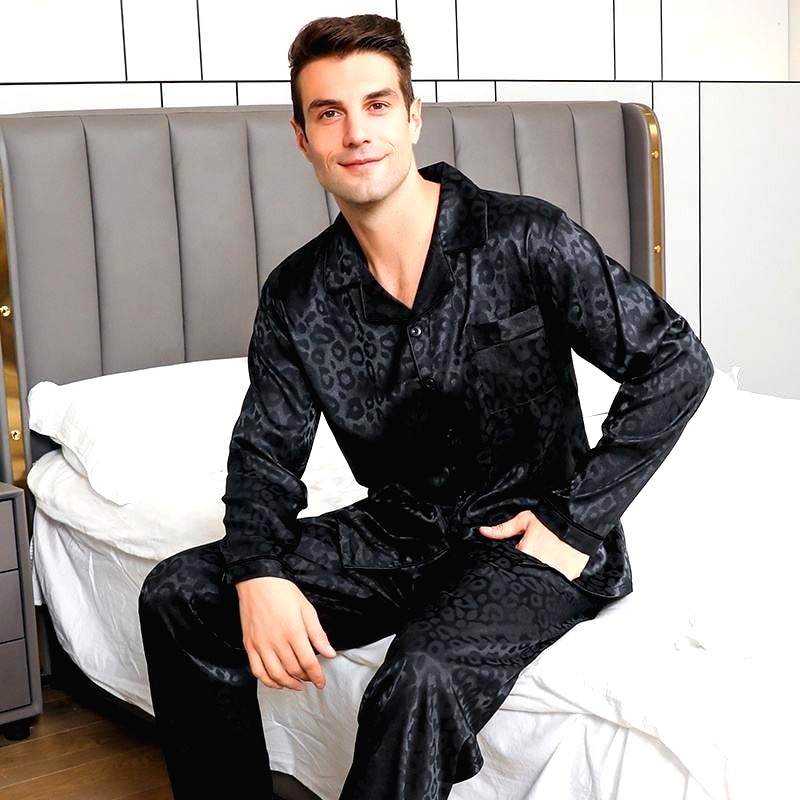 Pyjama Homme Satin Noir Minuit