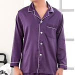 Pyjama Homme Satin Violet Amethyste