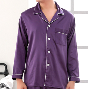 Pyjama Homme Satin Violet Amethyste